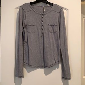 Navy and white stripped shirt